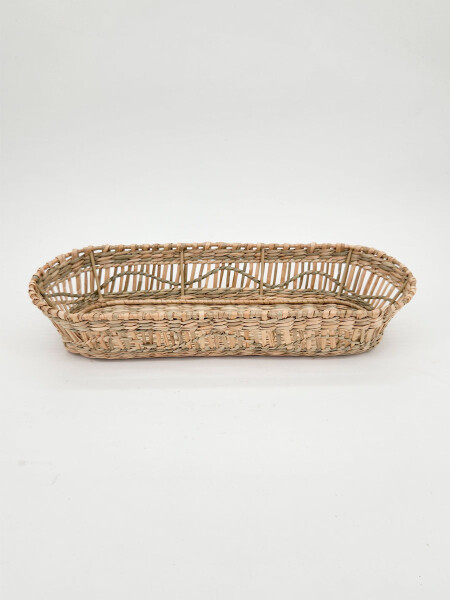 BANDEJA TEJIDA OVALADA MARRON