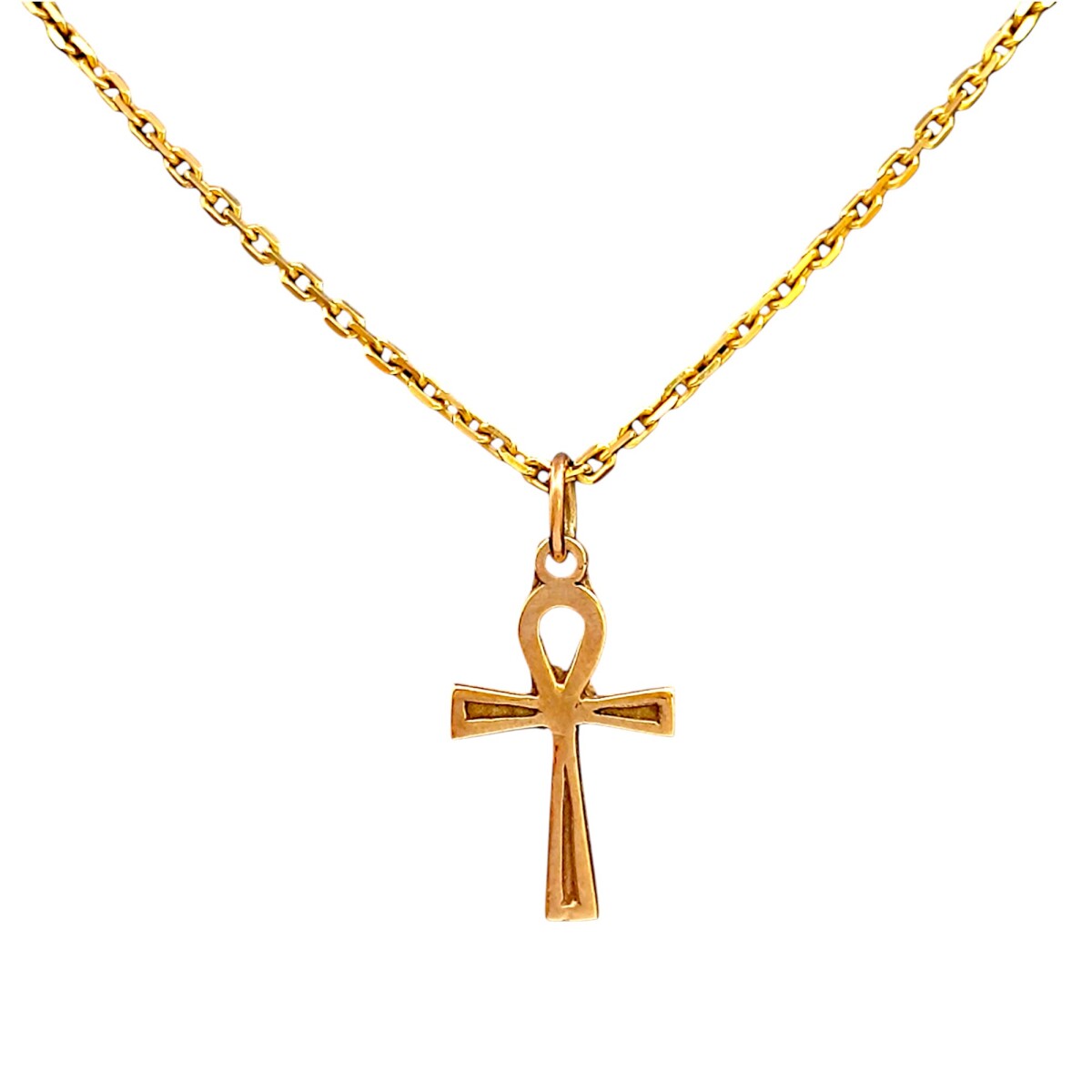 Dije Cruz egipcia-Oro bajo-Sin piedra-CP8649 - Sinpiedra 