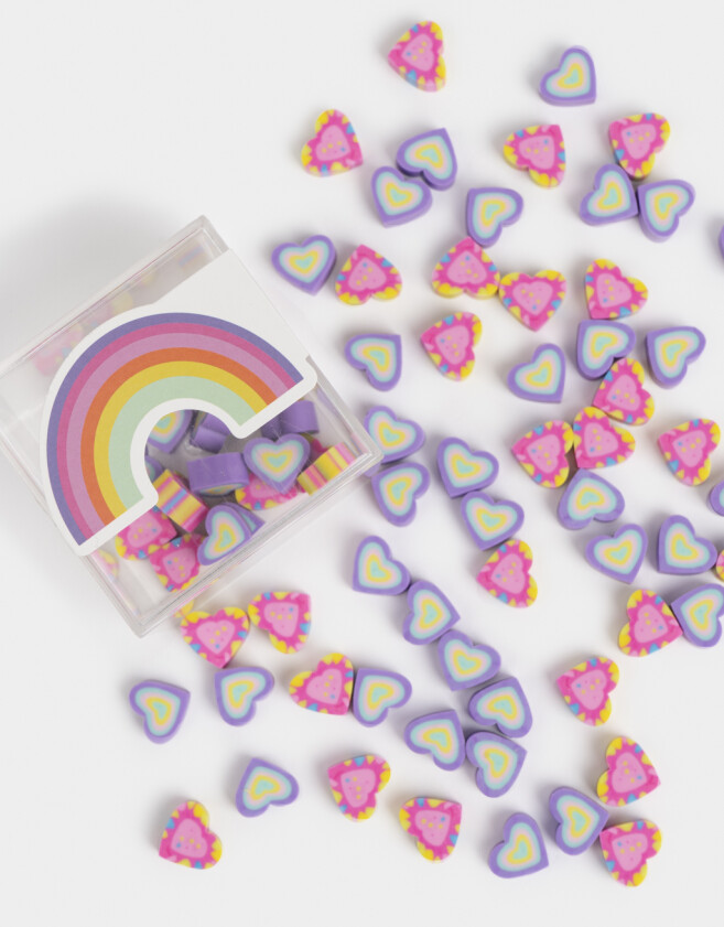 Útiles Varios Corazón Set De Mini Gomas De Corazones - Combinacion Multicolor