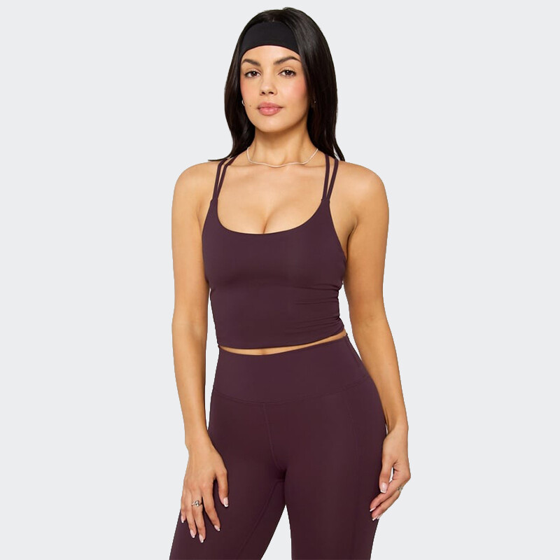 Top Fabletics Built In Bra Marrón