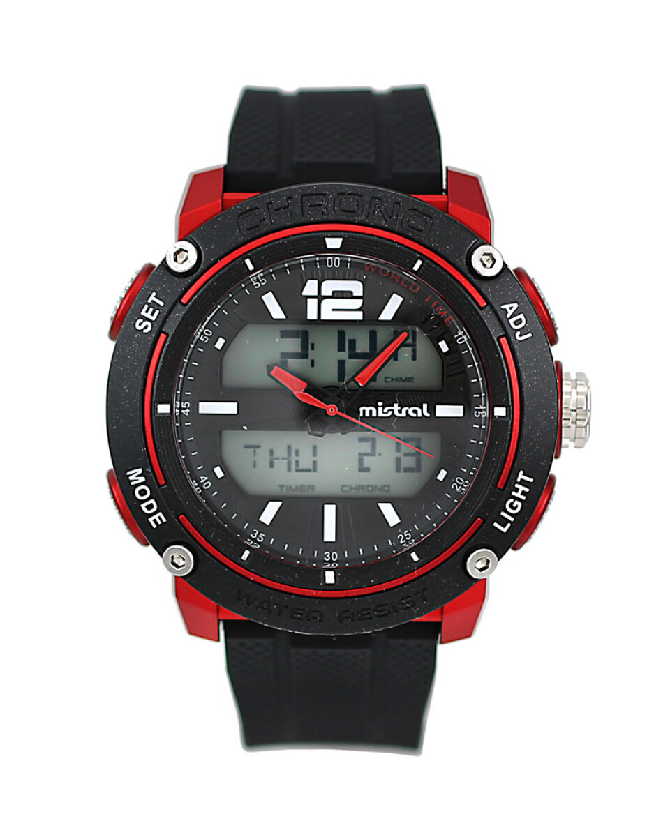 Reloj Mistral Deportivo Silicona Negro 