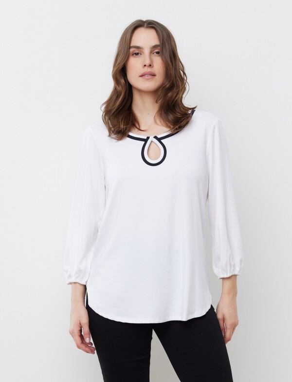 Remera Keyhole BLANCO/NEGRO