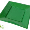 Plato Cuadrado Biodegradable x10 Und Verde