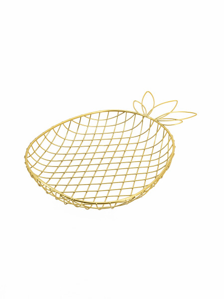 FRUTERO DE METAL PIÑA DORADO