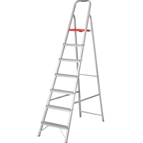 Escalera De Aluminio Tijera 7 Escalones Plegable Gris