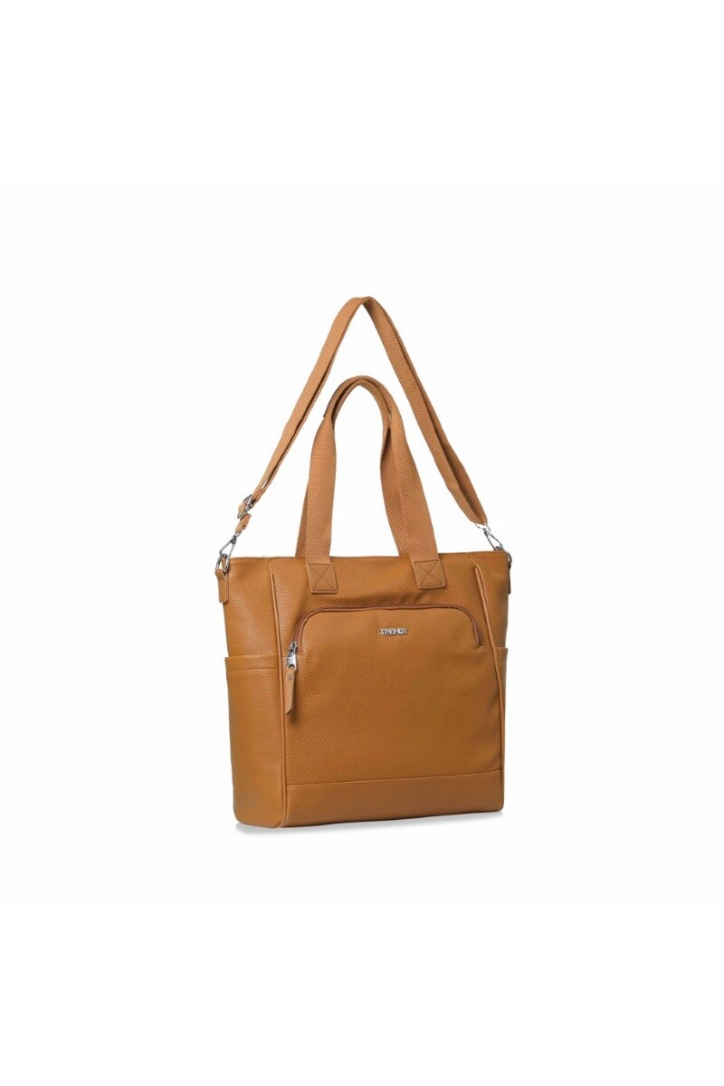 Cartera con bolsillo frontal Camel