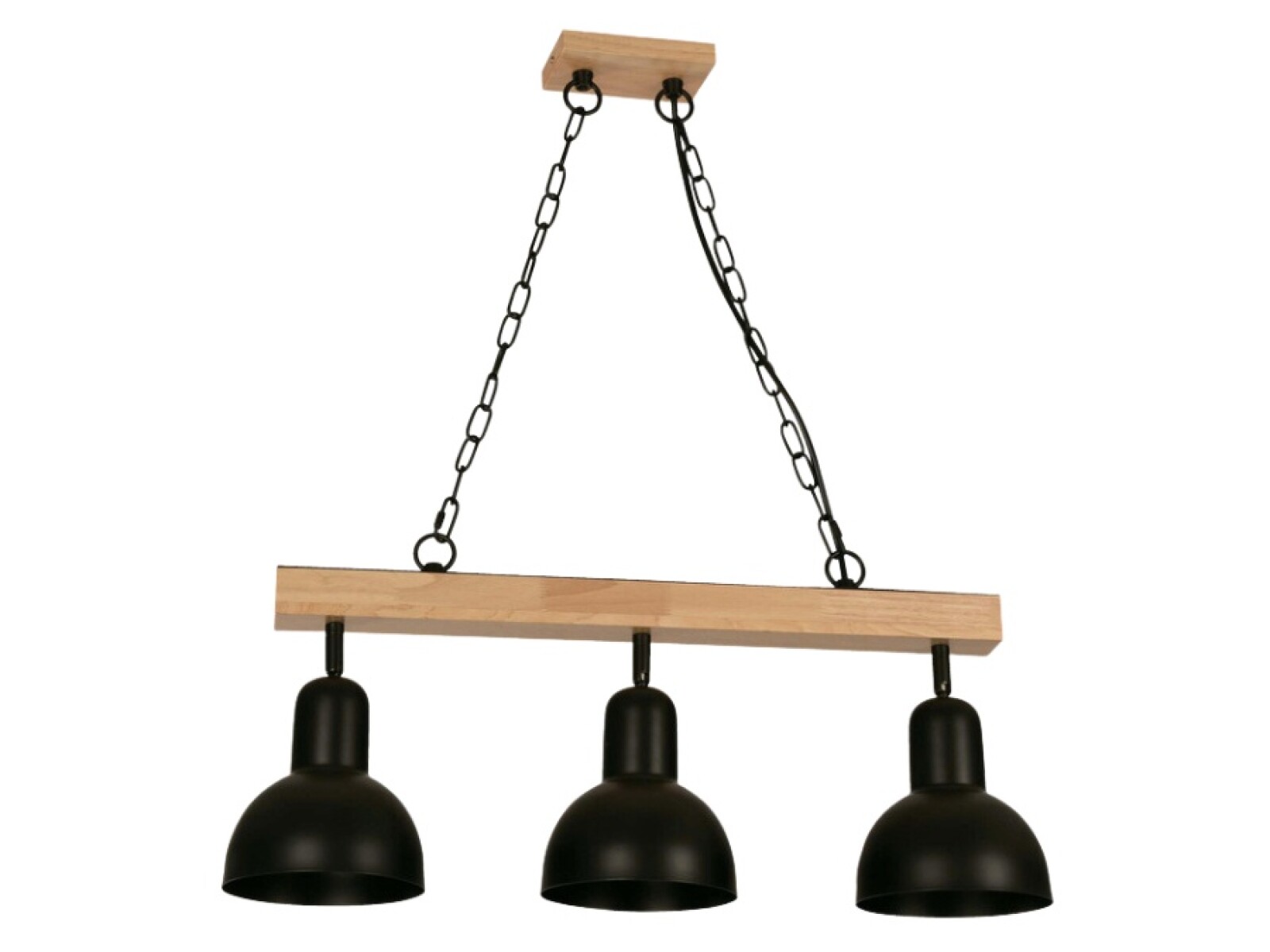 COLGANTE 3L E27 CHAPA NEGRO Y MADERA 