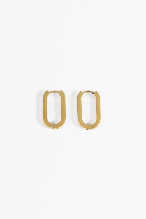 Aros acero cuadrado dorado