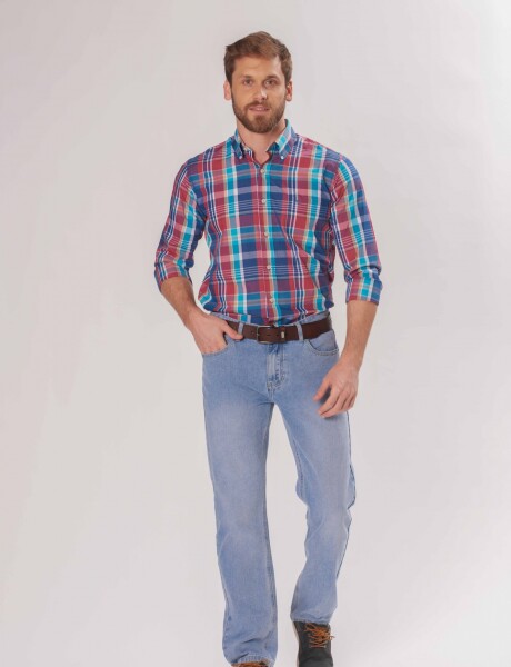 PANTALÓN DE JEAN CLÁSICO Celeste