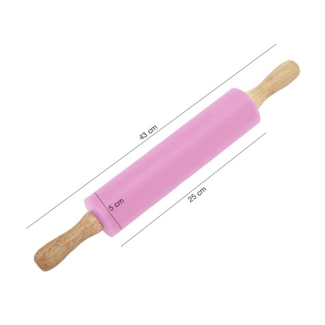 Palote de Amasar Forrado en Silicona Rosa