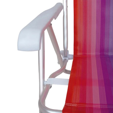 Reposera Silla Reclinable De Playa 4 Posiciones Aluminio Coral/violeta