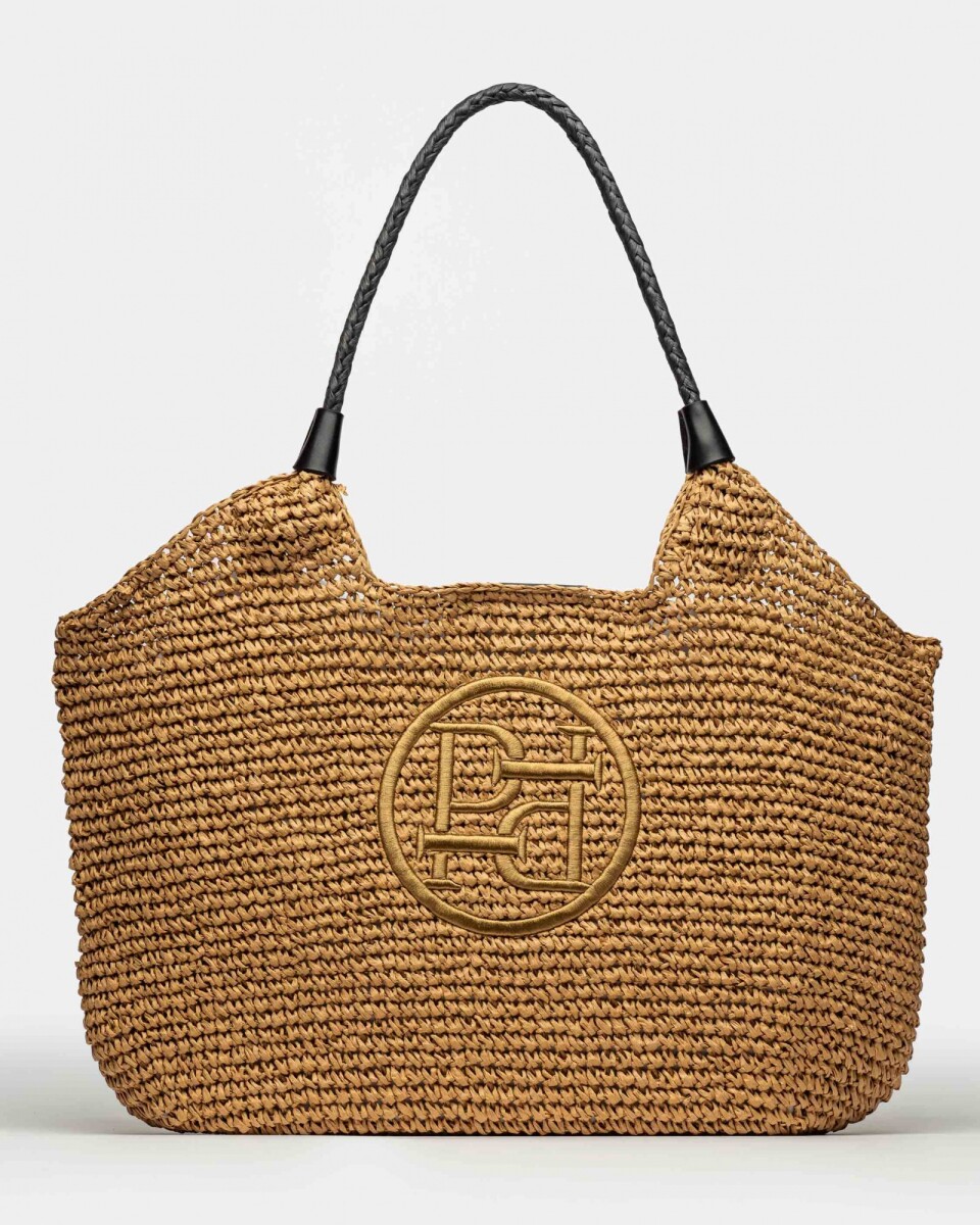 Bolso de playa Straw en raffia - Marron 