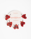 Broches Sets Acrilico Set De Mini Broches Broken Hearts - Rojo Medio
