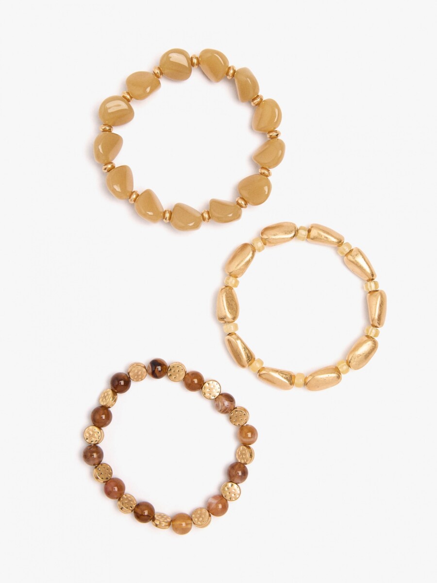 Set De Pulseras Elásticas Con Cuentas multicolor
