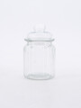 FRASCO DE VIDRIO CON TAPA TRANSPARENTE