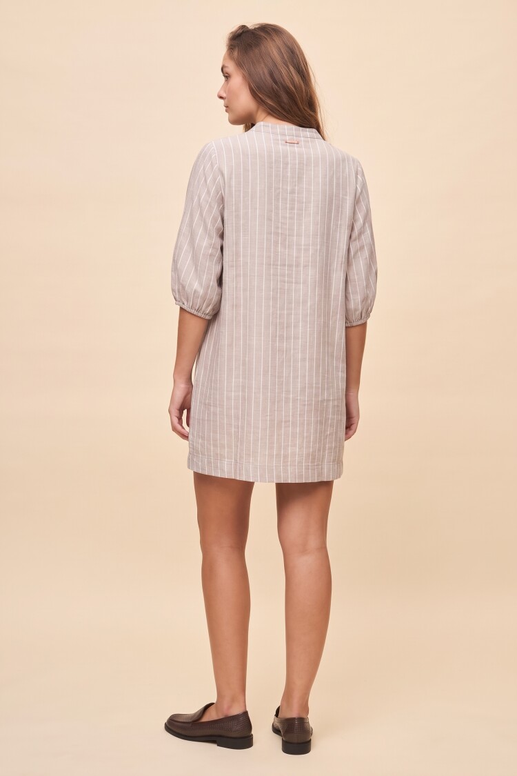 VESTIDO TALA STRIPED Beige Claro
