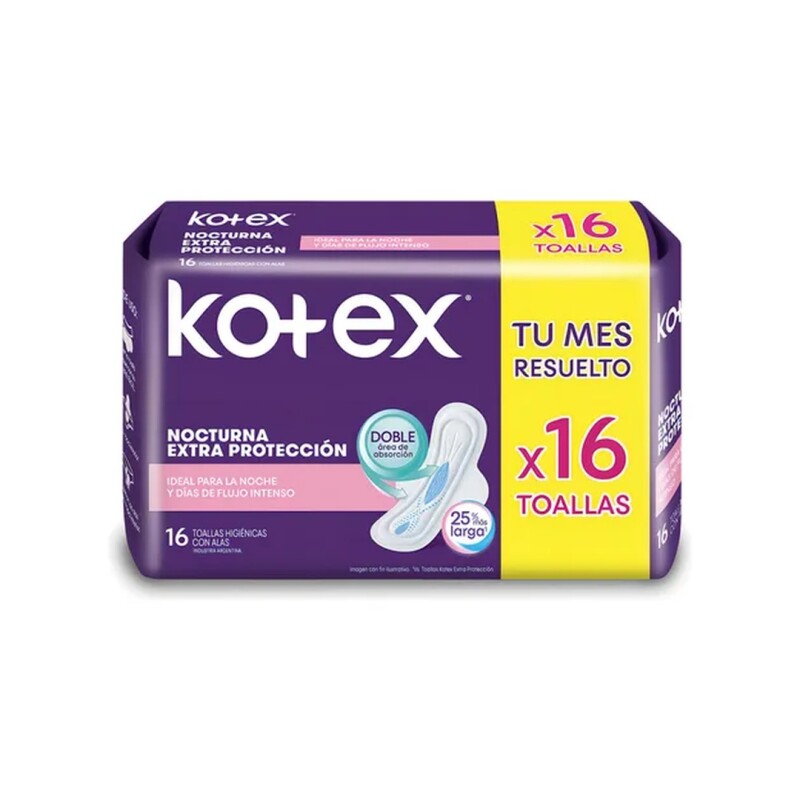 KOTEX NOCTURNA C/ALAS X16 Kotex Nocturna C/alas X16