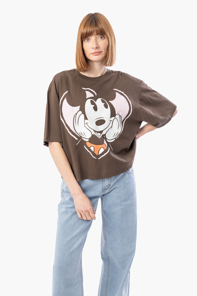 REMERA MICKEY IN LOVE - MARRON 