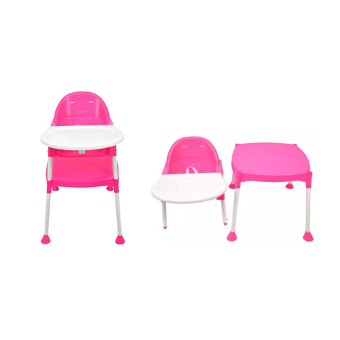 Silla De Comer Para Bebé Multifunción 3 en 1 Sillita y Mesa Color Rosa Silla De Comer Para Bebé Multifunción 3 en 1 Sillita y Mesa Color Rosa