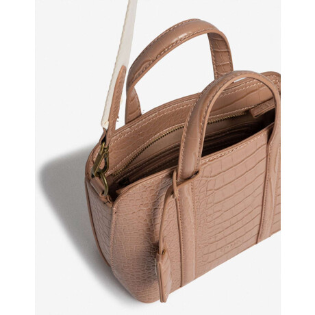 Bandolera Efecto Croco Rosa Claro