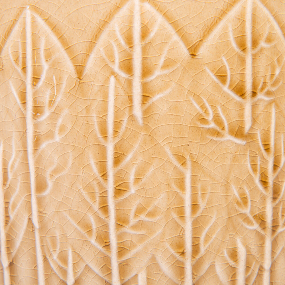 MACETA CERAMICA NATURAL-BEIGE HOJA