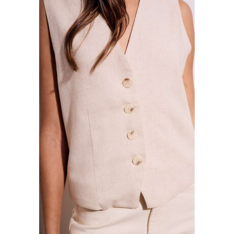 Chaleco Lino Nácar