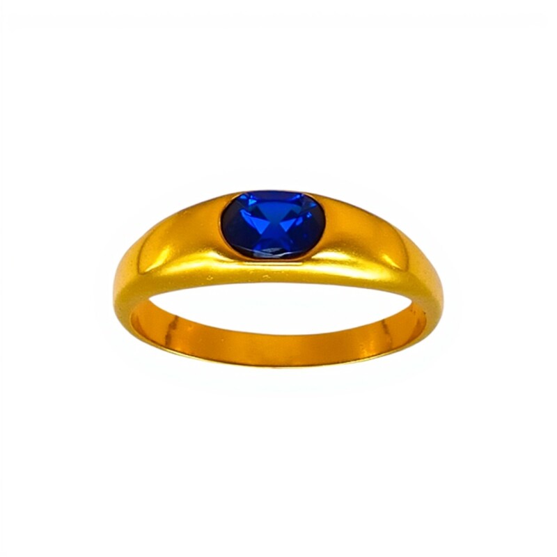 Anillo Solitario-Oro Bajo-Piedra Zafiro-AN8106 conpiedra