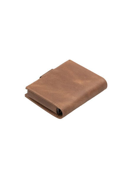 METAL WALLET BRUSHED BROWN