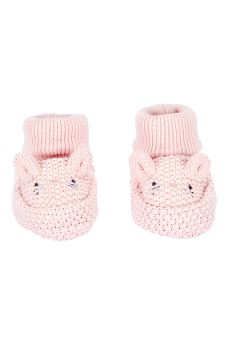 Escarpines de algodón a crochet, diseño conejita Escarpines de algodón a crochet, diseño conejita