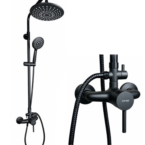 Barral de ducha Monocomando Exterior con transferencia Milano negro mate Barral De Ducha Monocomando Exterior Con Transferencia Milano Negro Mate