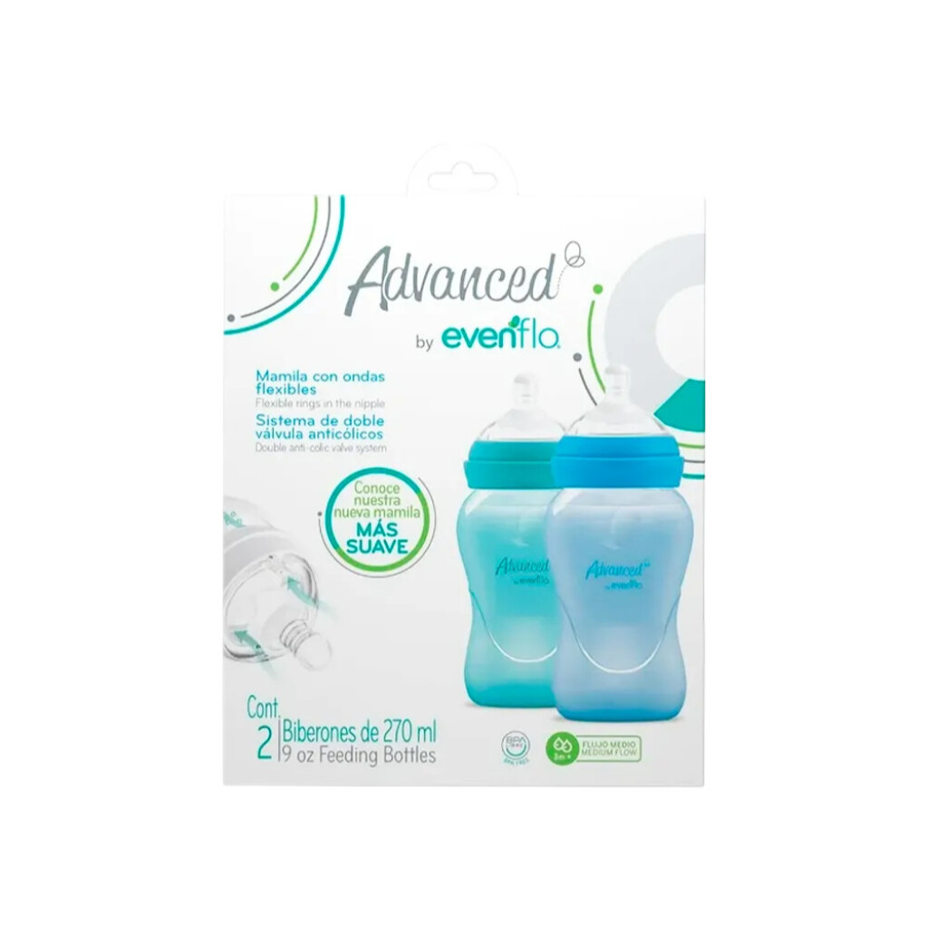 Biberon Evenflo Advanced Bold Niño 9 OZ - 2 Unidades