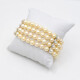 Pulsera Perlas De Cultivo 4 Hilos Con Broche En Oro 18K Blanco, Pasadores, Brillantes Y Esmeraldas. Pulsera Perlas De Cultivo 4 Hilos Con Broche En Oro 18K Blanco, Pasadores, Brillantes Y Esmeraldas.