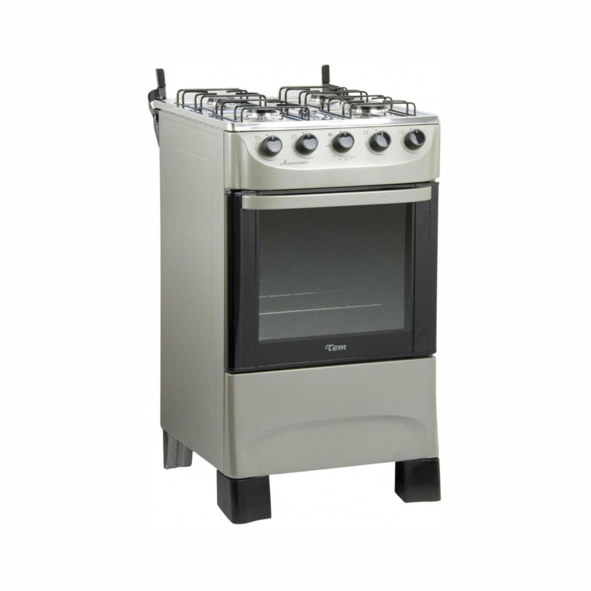 Cocina A Gas TEM Aniversario Cuatro Hornallas - Plateada 