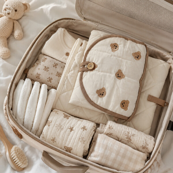 Cambiador Organizador De Pañales Plegable Portátil Bebé Blanco 1