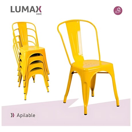 Pack 4 Sillas Tolix Lumax Varios Colores Amarillo