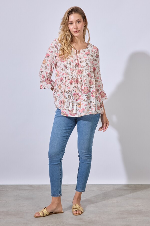 Blusa Garden BLANCO/MULTI