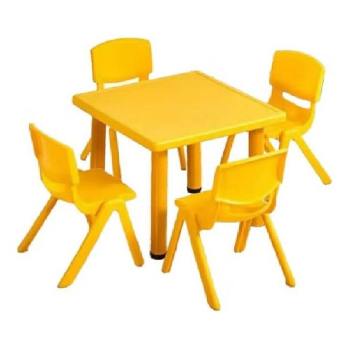 Pack Mesa Infantil Lumax Cuadrada + 4 Sillas - Amarillo 