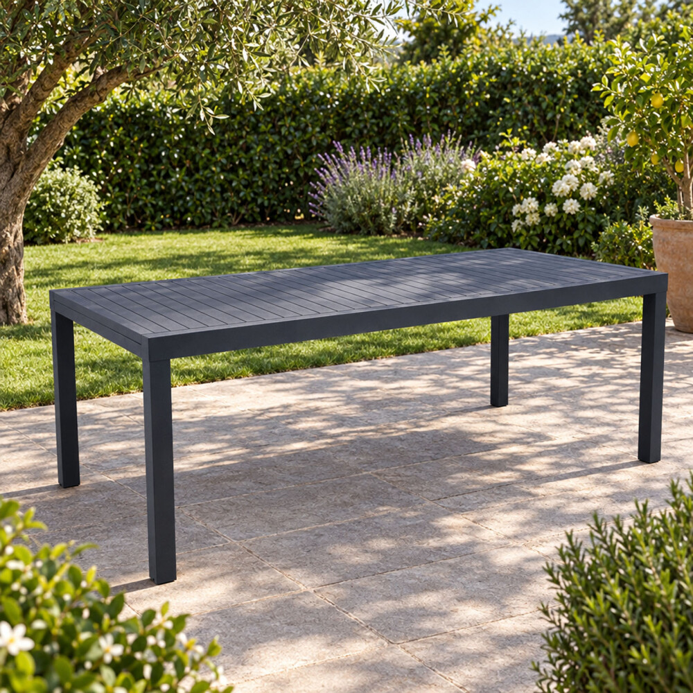 MESA COMEDOR EXTENSIBLE ALUMINIO GRIS PACIFIC