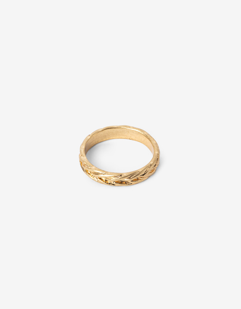 Anillos Chicos Metal Anillo Chico De Metal Trenzado - Dorado Oro Amarillo