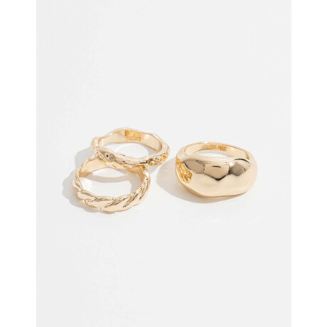 Set De Anillos Dorado