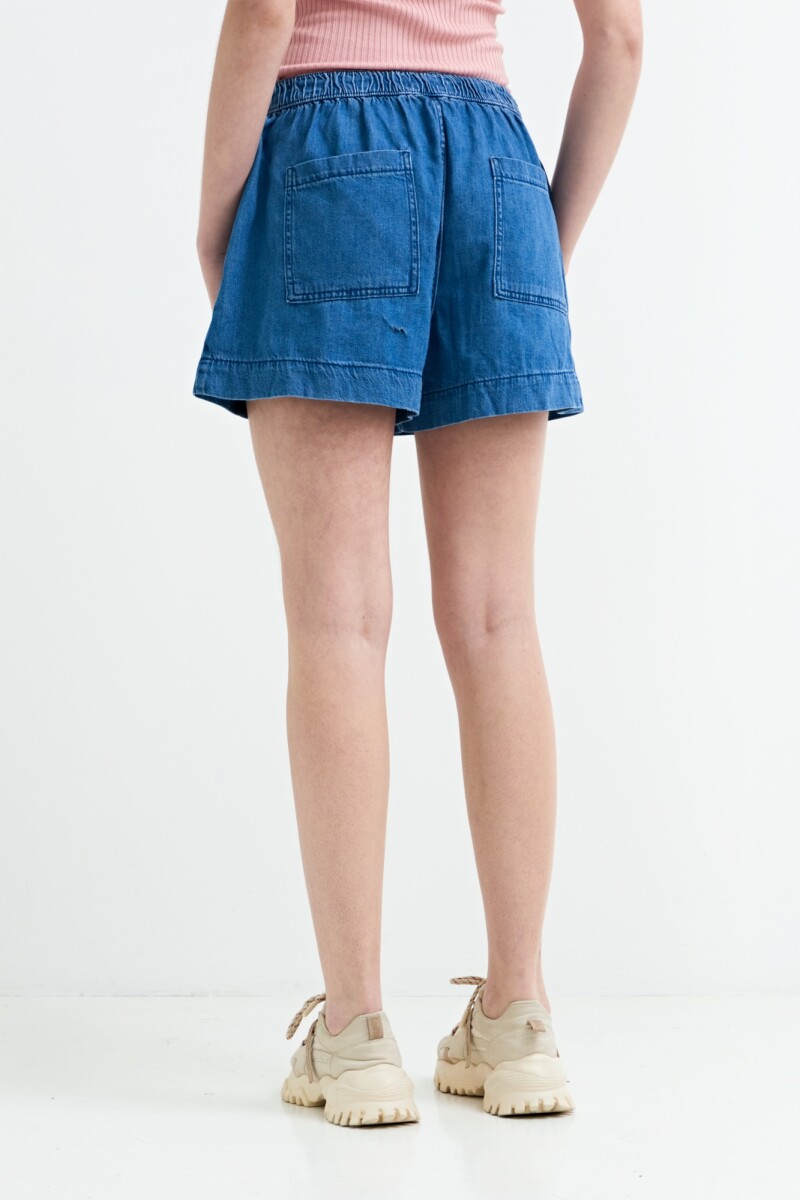 Short con cintura elastizada JEAN OSCURO