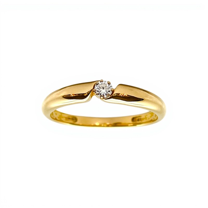 Anillo Solitario-Oro bajo-Piedra Zirconia-AN8075 conpiedra