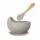 Set de Comida Bebé Irrompible en Silicona c/ Bowl y Cuchara Gris