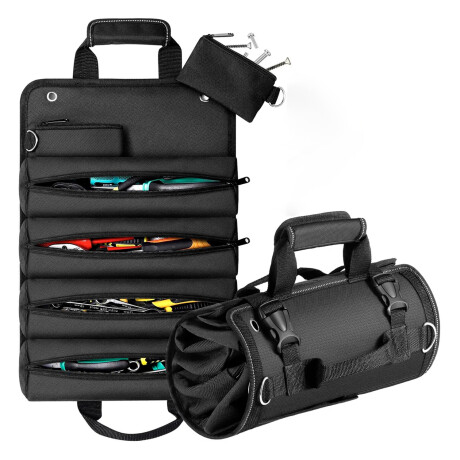 Bolso Herramientas Enrollable Organizador Práctico Negro