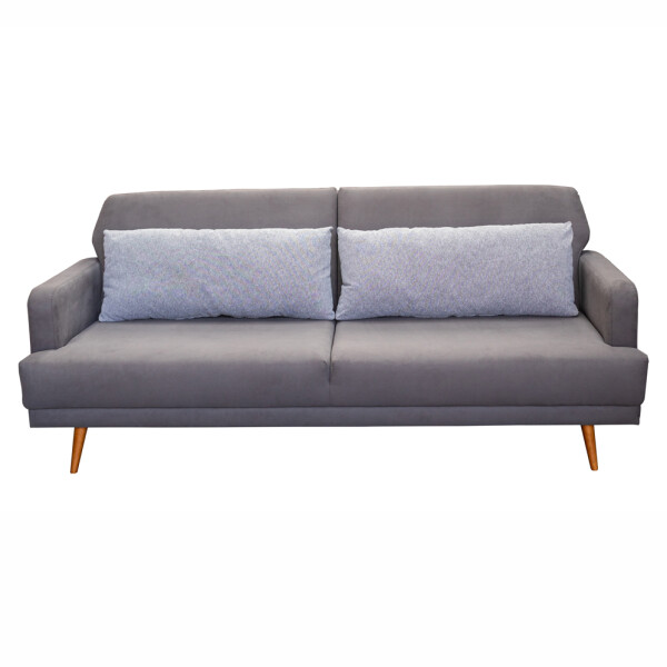 SOFA CAMA NORDICO - EASY CLEAN GRIS - ALMOHADONES TRAMADOS GRIS - PATAS MADERA CLARA SOFA CAMA NORDICO - EASY CLEAN GRIS - ALMOHADONES TRAMADOS GRIS - PATAS MADERA CLARA