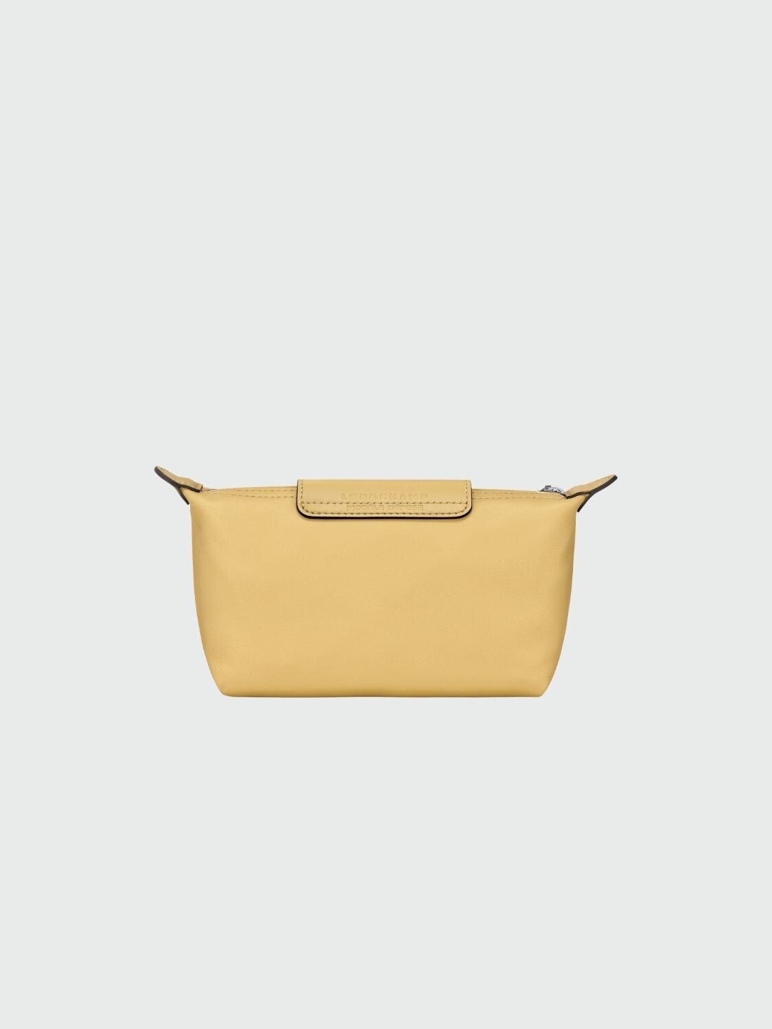 Longchamp -Neceser de cuero con cierre Amarillo Pastel