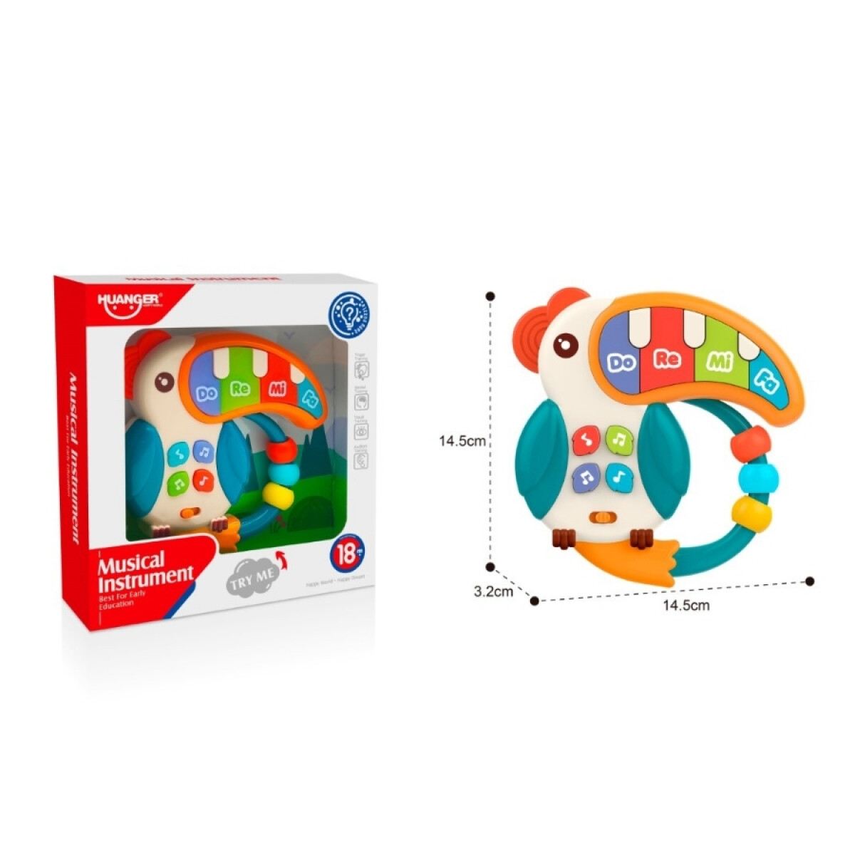 Instrumento Musical Infantil Huanger Tucán Interactivo Ub - MULTICOLOR 