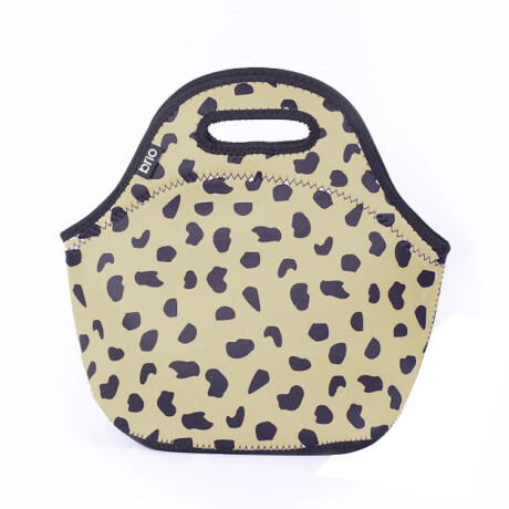 Lunchera de Neopreno Brio Bolso Térmico Bebida Comida c/ Asa Animal Print Beige