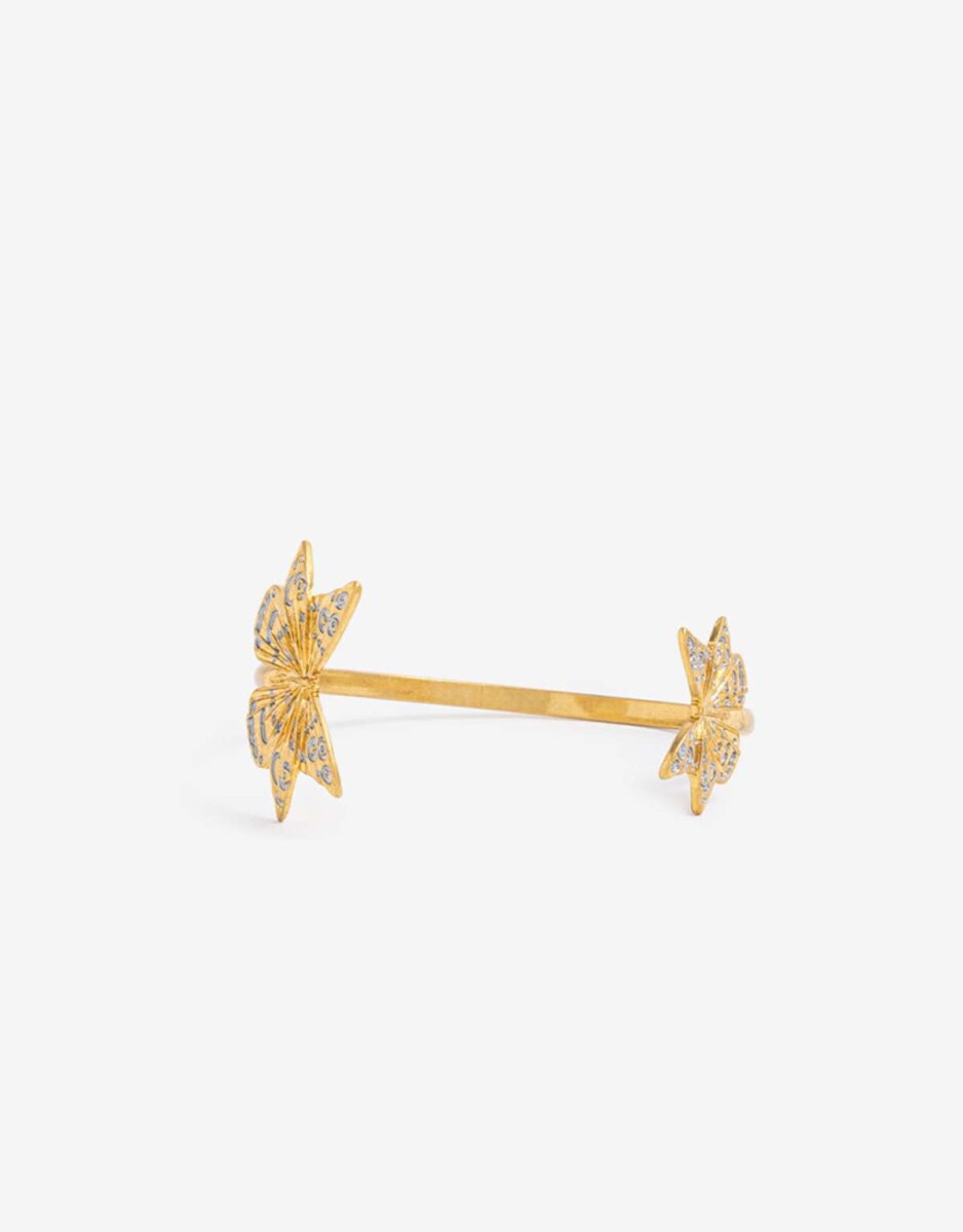 Brazalete Mariposa - Dorado Oro Cepillado Mate 