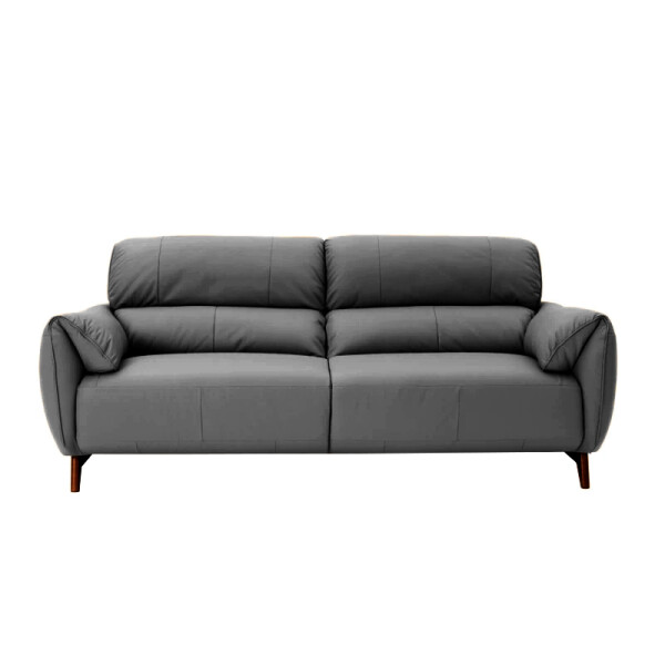 Sofa 4 cuerpos 240 x 90 x 82 100 % cuero Gris Cemento patas madera negra Sofa 4 cuerpos 240 x 90 x 82 100 % cuero Gris Cemento patas madera negra